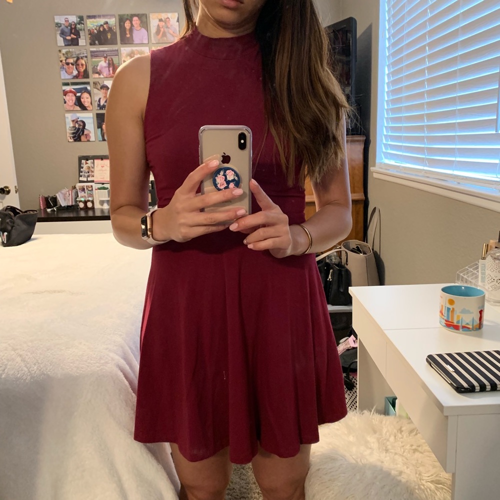 Maroon Skater Dress